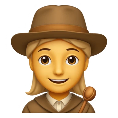 Emoji avec un chapeau de poète sticker