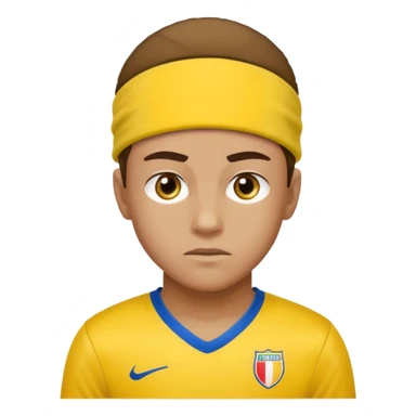 soccer winger with sweatband, yellow color. sticker