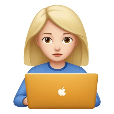 girl use laptop sticker