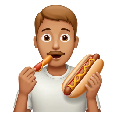 Guy holding a hotdog to his mouth sticker
