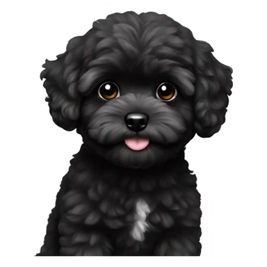 tiny black maltipoo sticker
