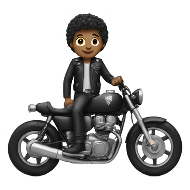 monochrome boy with motorcycle sticker
