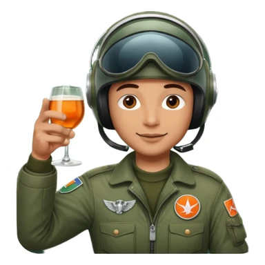 animated pilot a Jägermeister champion raising  glass saying Cheers! sticker