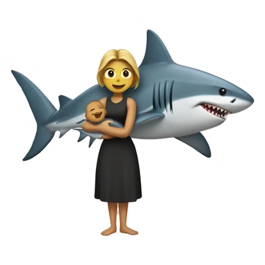 shark holding a woman sticker