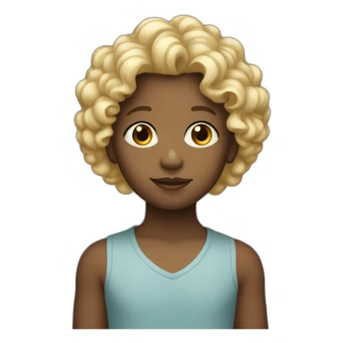 Black curly Kid with blond white mother sticker