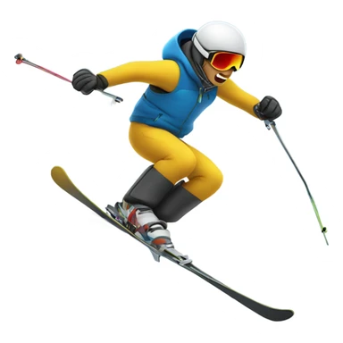 Skiing guy hitting a slolom gate sticker