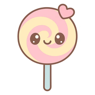 lollipop, kawaii style, cute, pastel colors, big eyes sticker