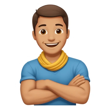 Arms crossed holding neck laughing guy sticker