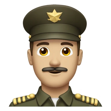 brown haired man with mustache and military uniform  sticker