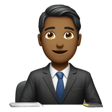 Male secretary at deskl sticker