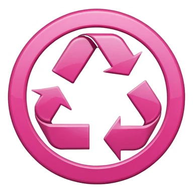 Pink recycle sign sticker