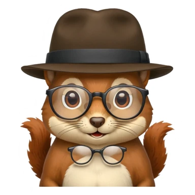 squirrel with glasses and fedora sticker