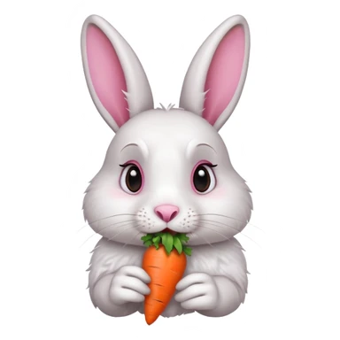 A rabbit nibbling on a carrot, surprised by the flavor, portrait, bust up sticker