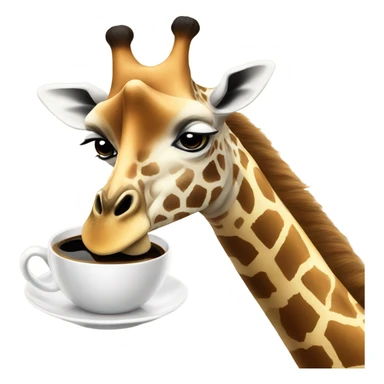 Giraffe with a cup of coffee sticker