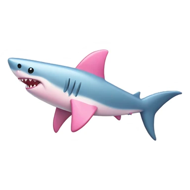 Pink shark with candy cane  sticker