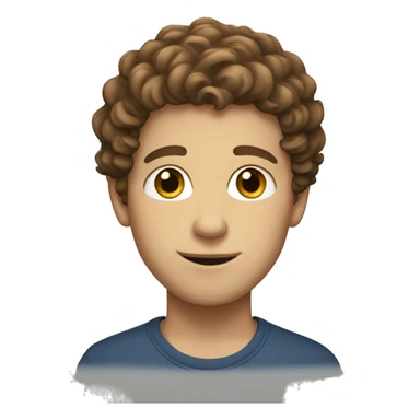 White boy with semi curly brown hair sticker
