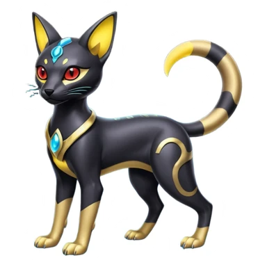 Futuristic Glowing shiny Bastet-Umbreon-Salandit-fusion (full body) sticker