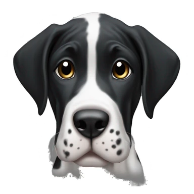 black and white great dane puppy sticker