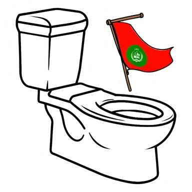 skibidi toilet with Afghanistan flag as a cape sticker