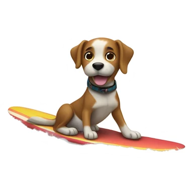 Dog riding a surfboard ￼ sticker