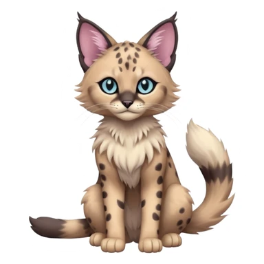 Dark Edgy Cute Pastel Ragdoll-Caracal-Cheetah-Fakémon-Lykoi-feline-hybrid (full body) sticker