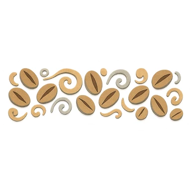 seamless coffee bean border with swirls, soft pastel colors sticker
