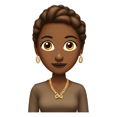 A girl with brown skin and straight brown hair. Brown eyes. Earrings. Loves Hamilton the musical and sings it all the time sticker