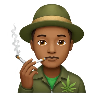 man smoking weed sticker