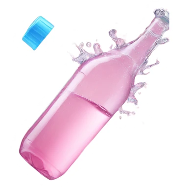 Open bottle of water pink who's splashing  sticker