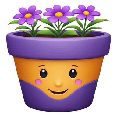 purple flower pot sticker