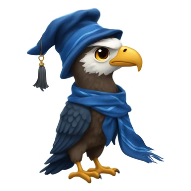 Ravenclaw eagle wearing Ravenclaw scarf and hat Hogwarts sticker