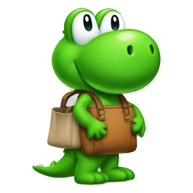 yoshi wearing bag costume sticker