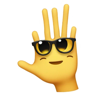 Emoji cool face forming letter M with fingers sticker