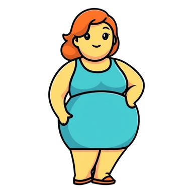 playful and friendly cartoon sticker of a confident, curvy woman sticker
