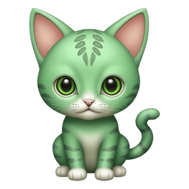 Gato bebe marciano verde sticker