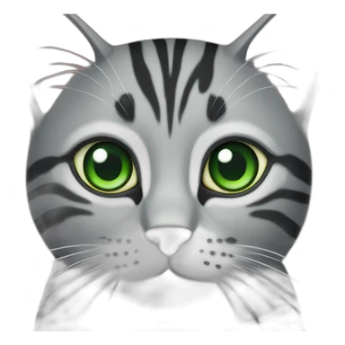 Striped grey cat with Green eyes sticker