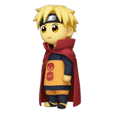 naruto wearing akatsuki cloak eating tartiflette sticker