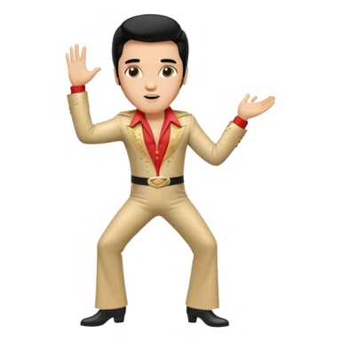 3-d, realistic, Elvis in his signature dance sticker