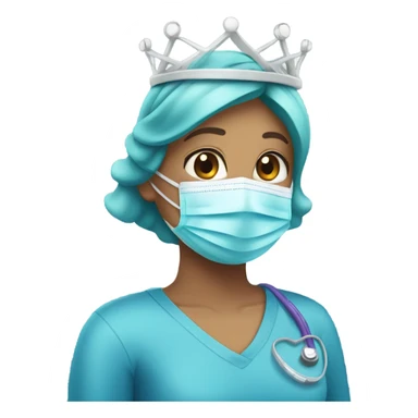 CRNA with surgical mask and tiara  sticker