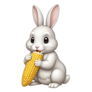 rabbit eating corn sticker