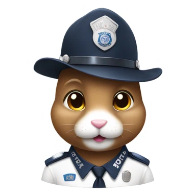 bunny with police hat sticker