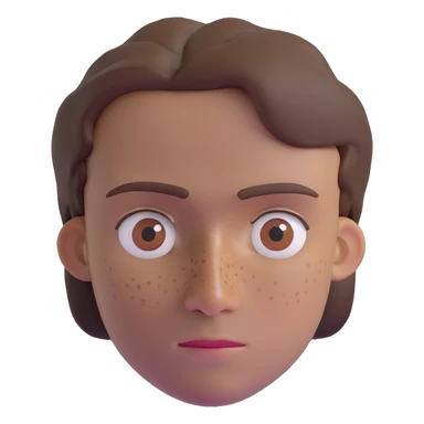 Polish man with medium length brown hair and freckles around his left eye sticker