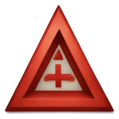 red triangle with a red triple tau cross sticker