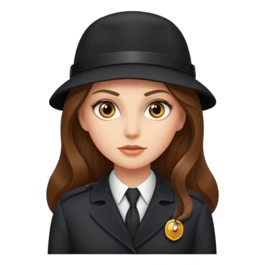 white long brunette hair girl with hazel eyes who is a spy sticker