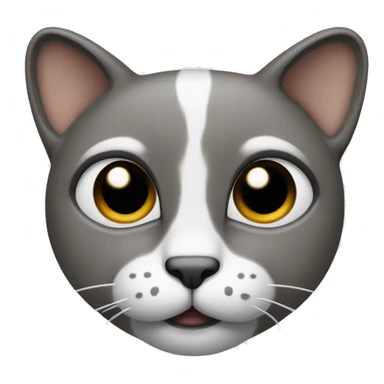 The cat’s face is clear white with a contrast black spot under the nose, shaped like a mustache. Big dark spots on the forehead and near the ears. sticker