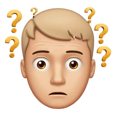 create emoji very is question marks around man head sticker