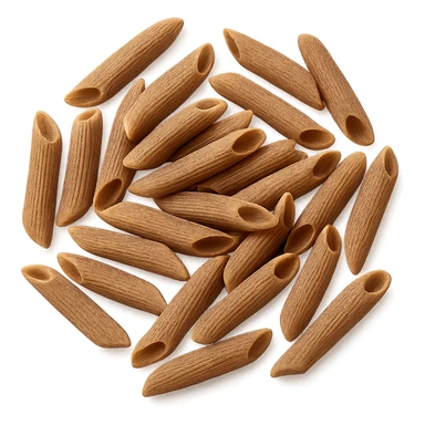 Realistic style loose integral penne pasta with natural details, no background. sticker