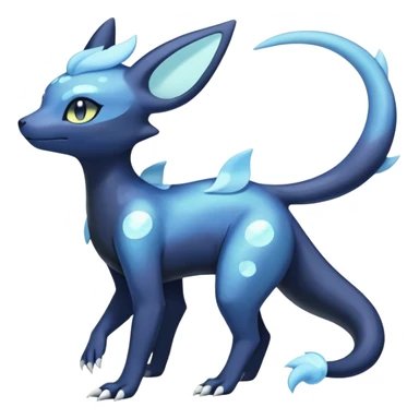Shiny icy iridescent Pastel Nebulae Salandit-Meowstic-Umbreon-Fakémon-hybrid-creature (full body)  sticker