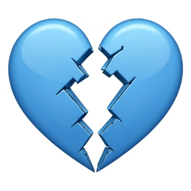 Emoji de corazón azul roto ala mitad  sticker