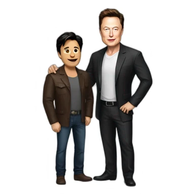 Elon musk with shahrukh khan sticker